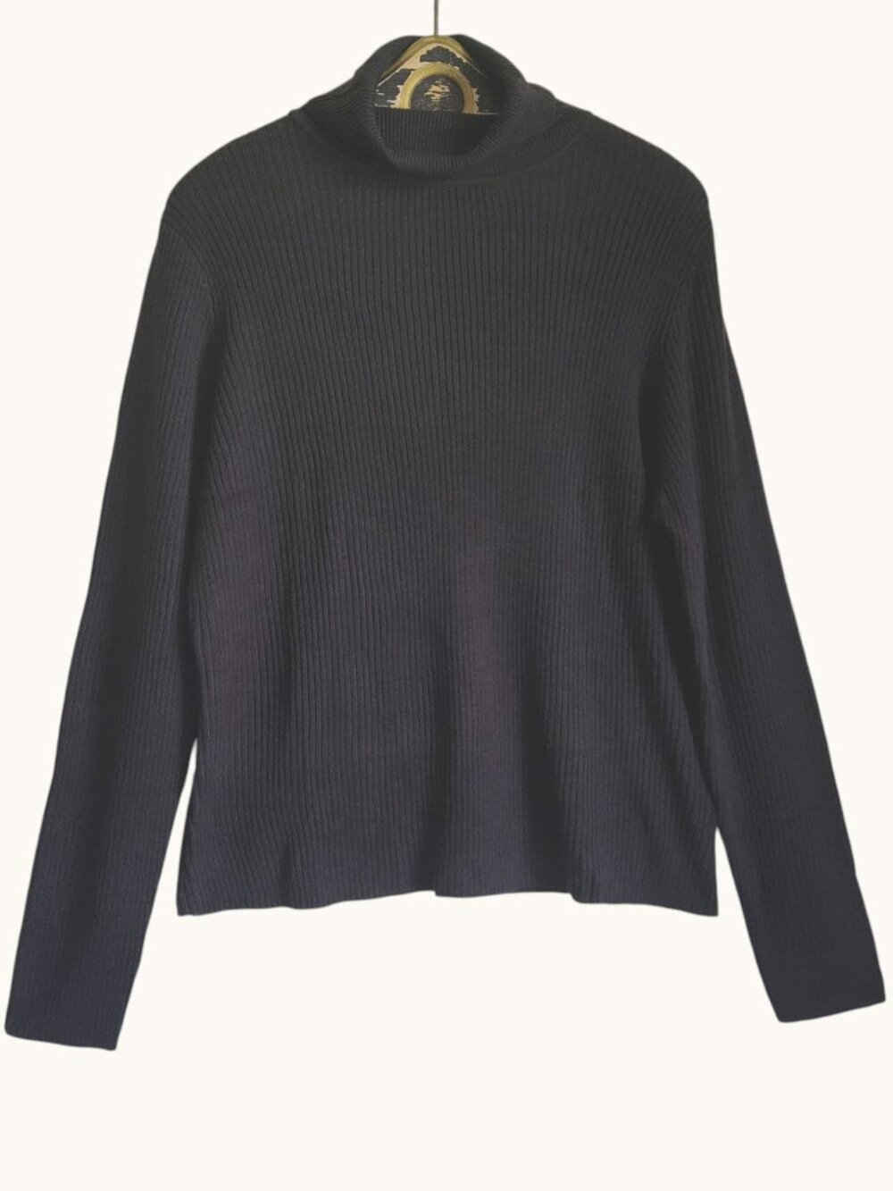 Collusion Womens Turtleneck Black Sweater Ribbed Knit Stretch Long Sleeve Sz XL